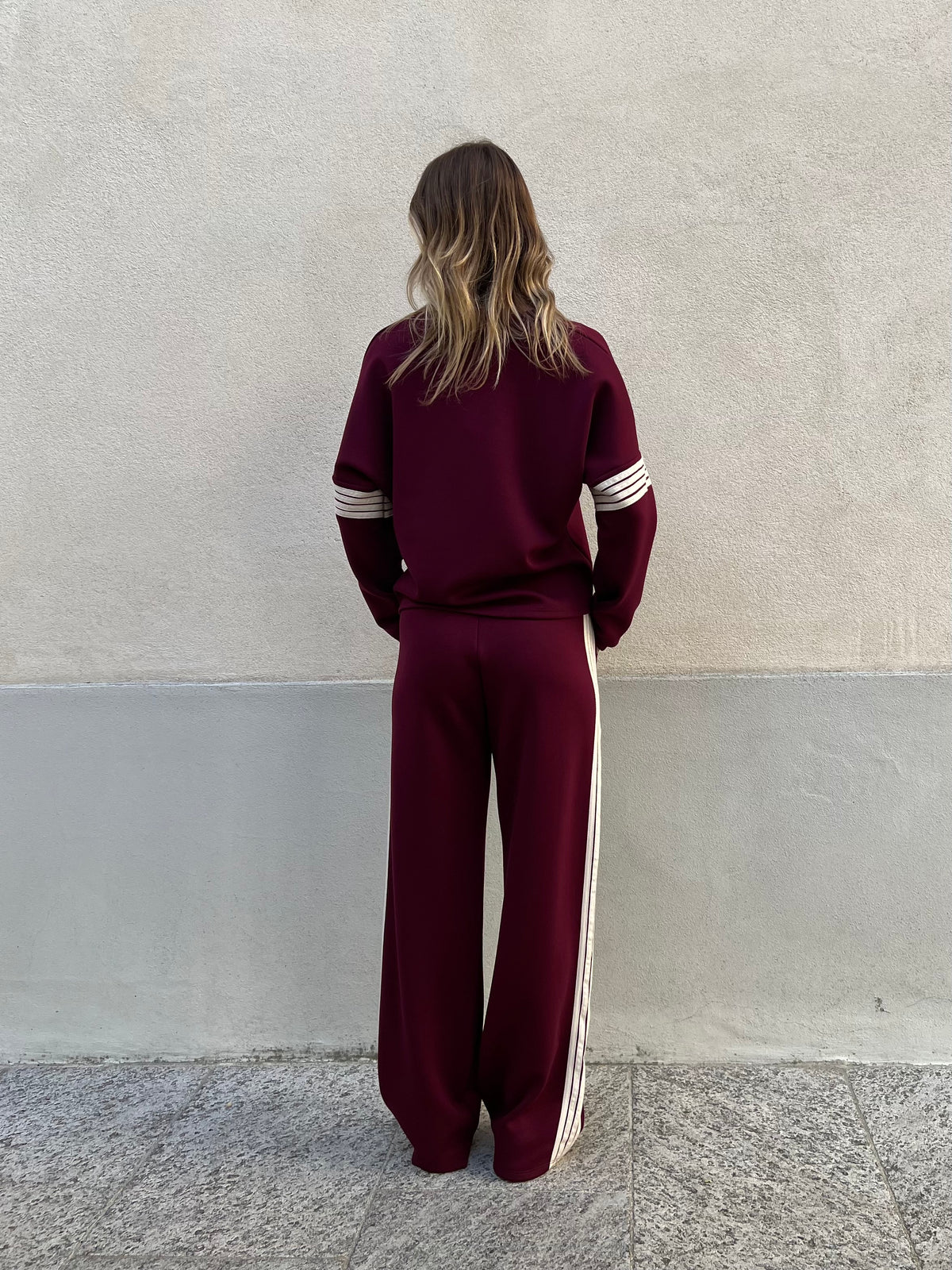 Tuta Viscosa Bande 23162 Burgundy