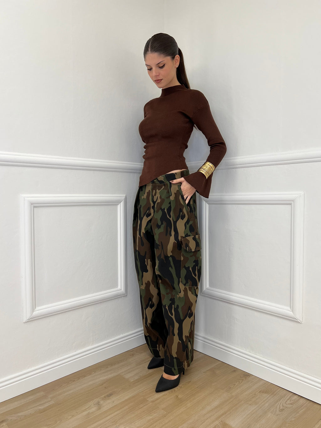 Maglia Drappeggio 081168 Moro