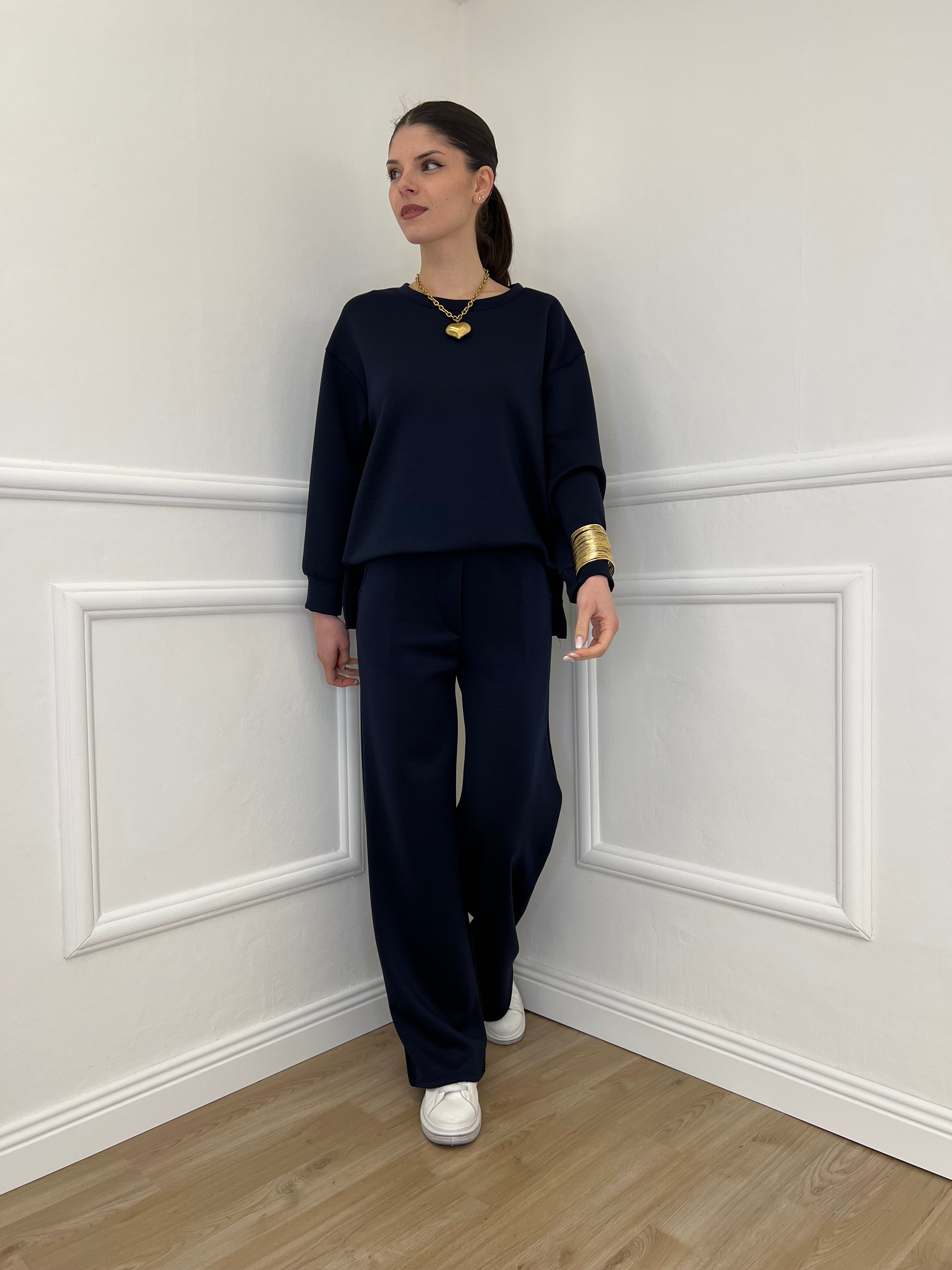 Tuta Over Girocollo 19143 Blu