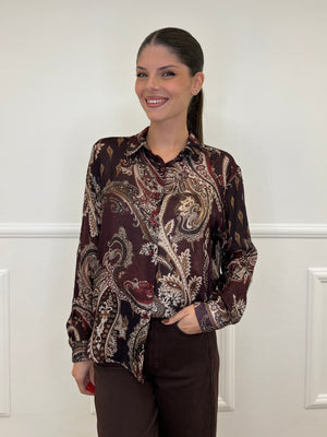 Camicia Misto Lana MC168 Burgundy