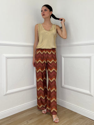 Pantalone Lurex Chevron 1795 Cherry