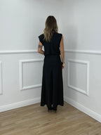 Blusa Satin Scollo Morbido 2548 Nero