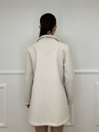 Cappotto Neoprene Colletto 990762 Ecru