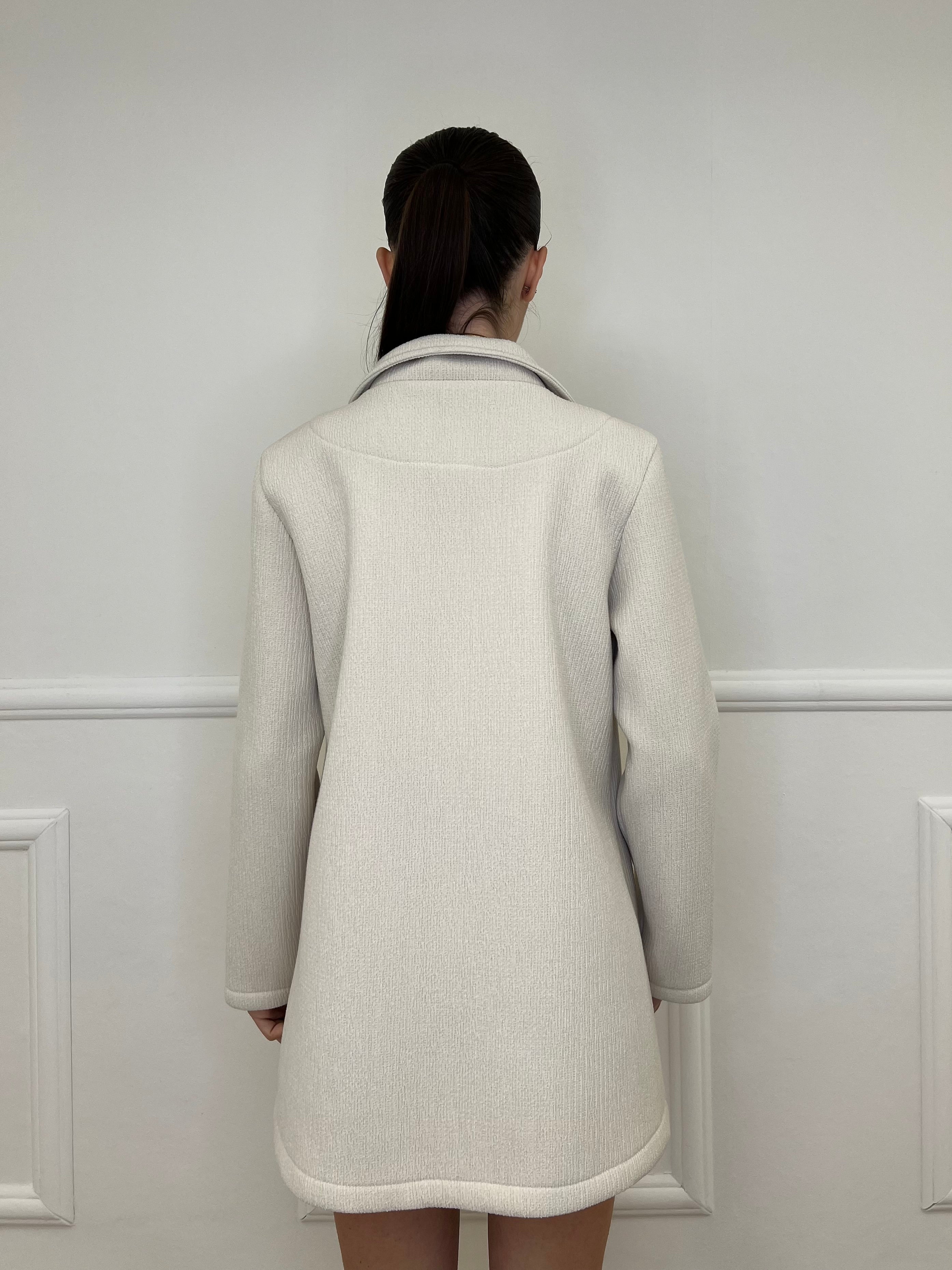 Cappotto Neoprene Colletto 990762 Ecru