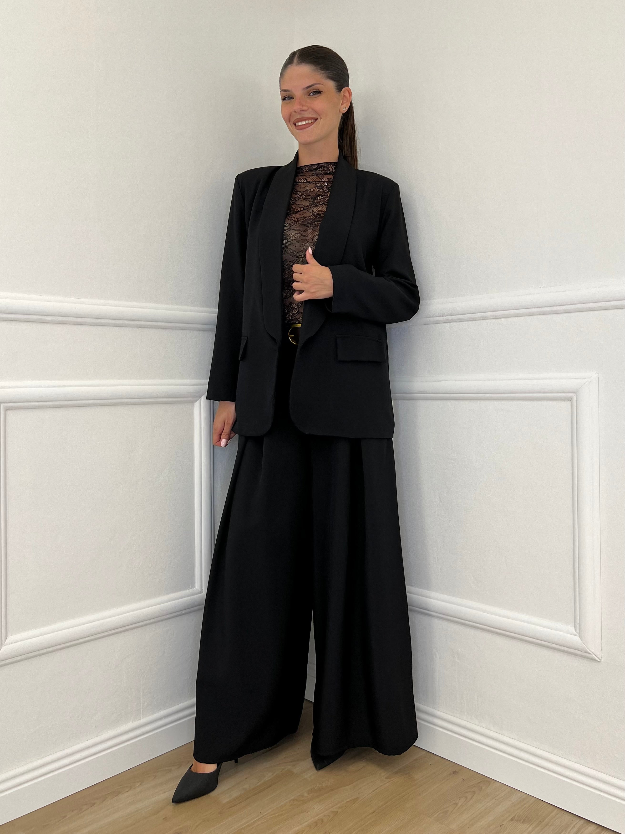 Giacca Sciallata 25433 Nero - Bazar Abbigliamento