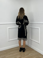 Cardigan Jacquard Jungle 90059 Nero