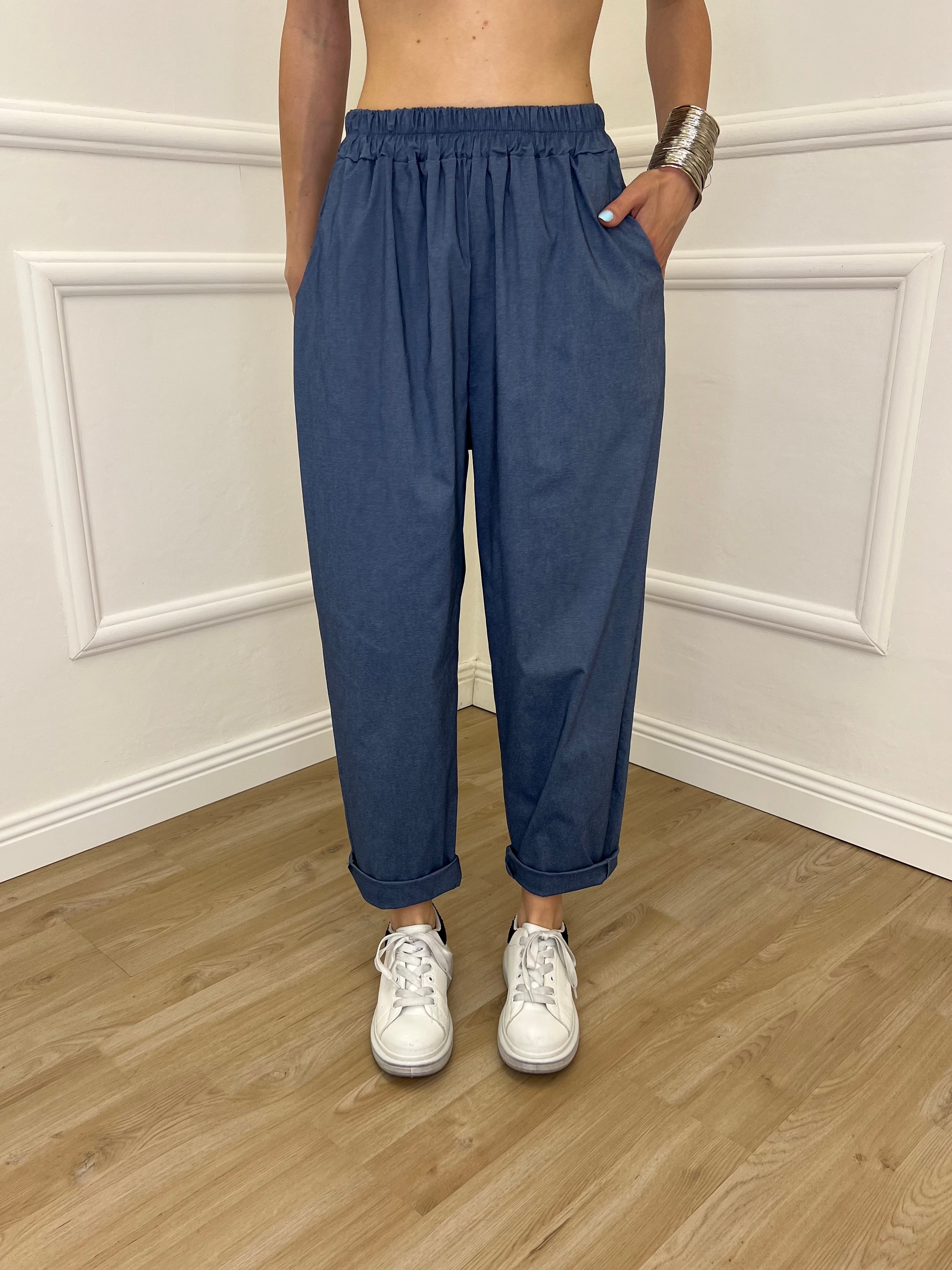 Pantalone Baggy Viscosa 2815 Avio