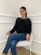 Maglia Perle J28078 Nero - Bazar Abbigliamento