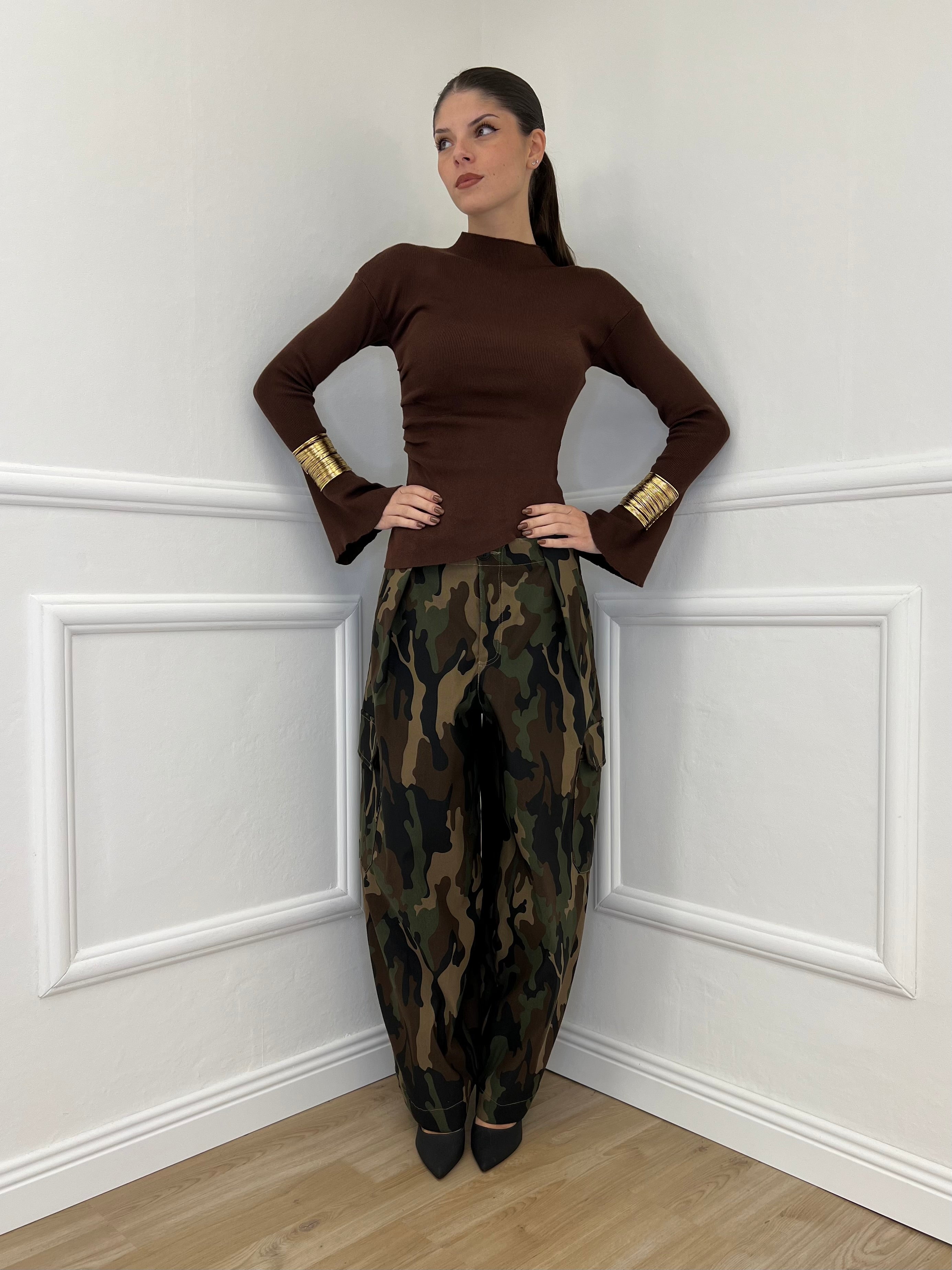 Maglia Drappeggio 081168 Moro