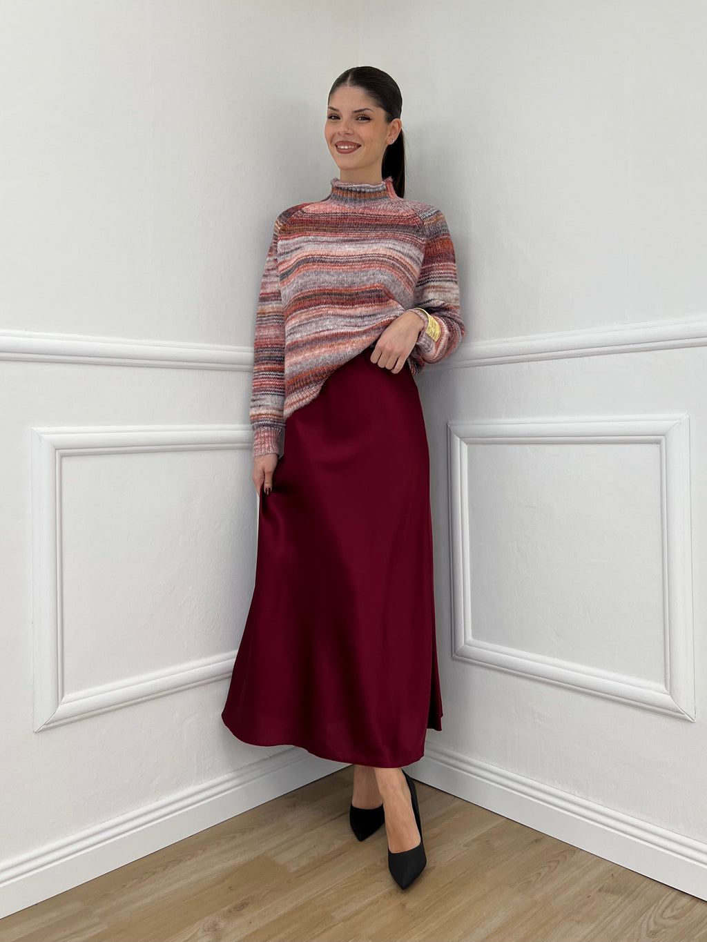 Maglia Vulcano Multicolor 25206 Burgundy