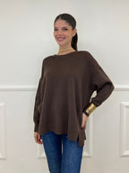 Maxi Maglia Spacchetti 9614 Marrone