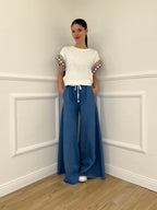 Pantalone a Palazzo Chambray Coulisse 7173