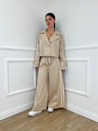 Pantalone Palazzo Bande 7809 Ecru