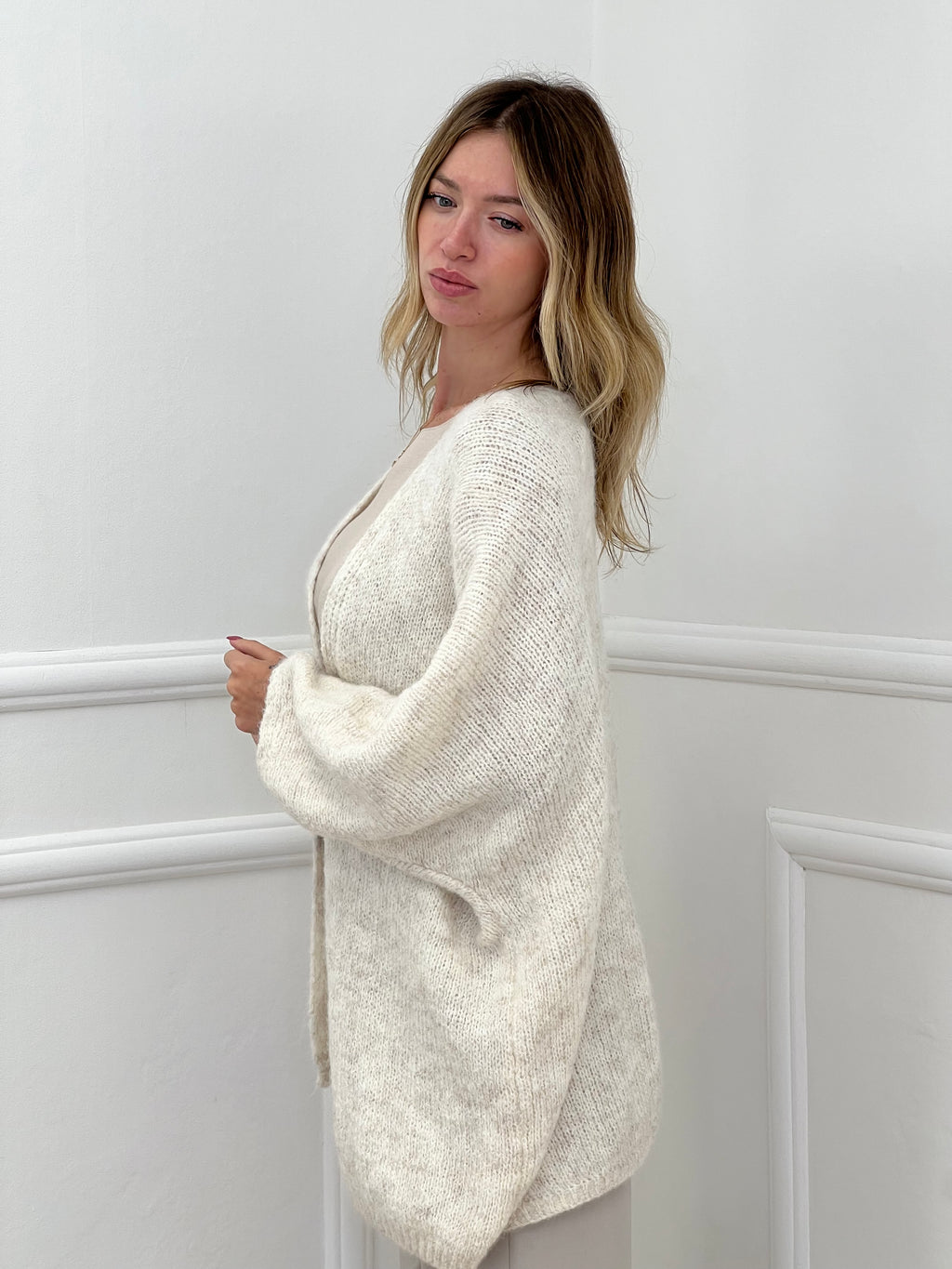 Cardigan Aperto Mohair 5021 Panna