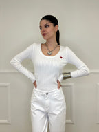 Maglia Trecce Cuore 1697 Bianco