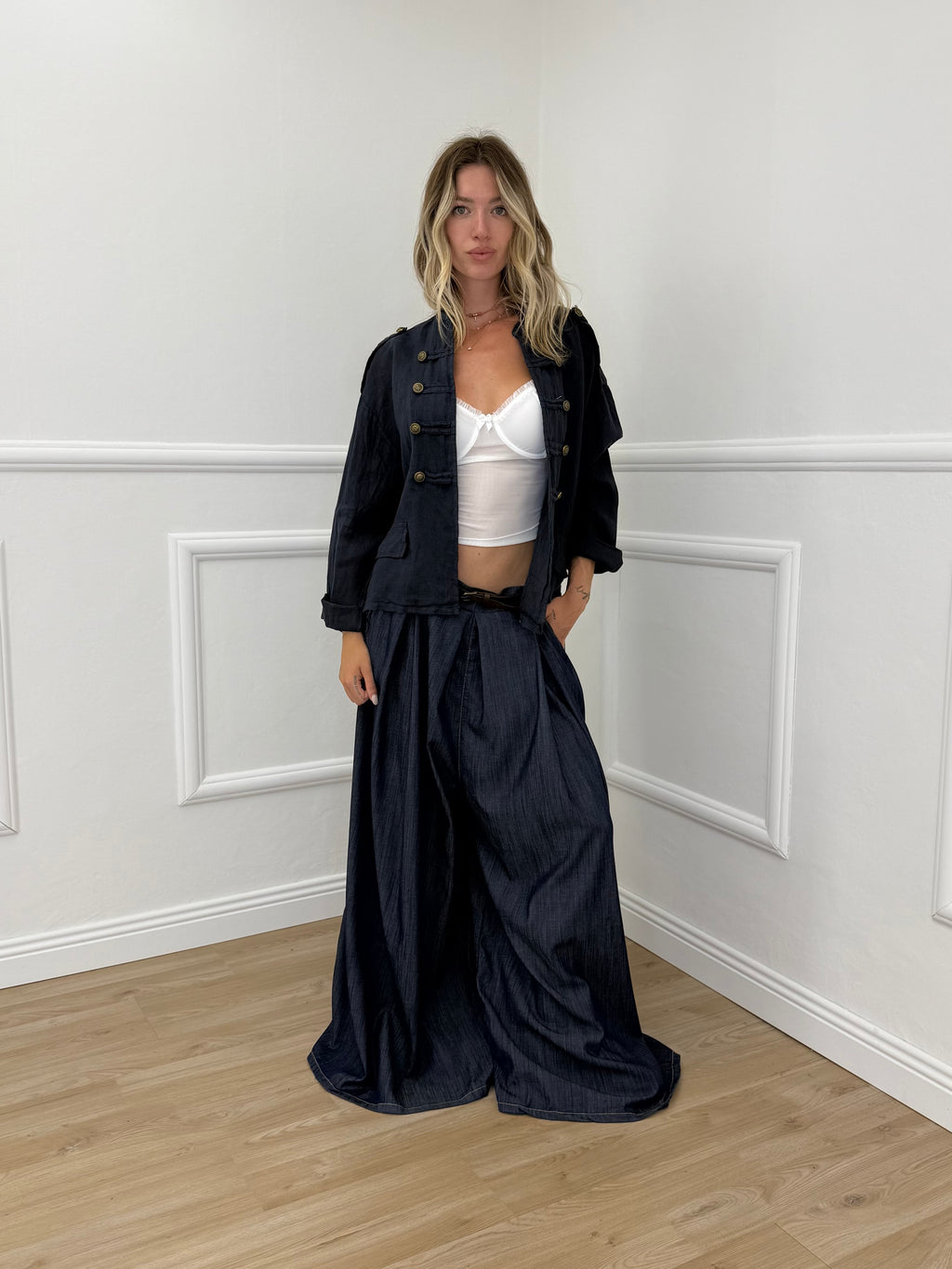 Giacca 100% Lino Alamari 926165 Blu