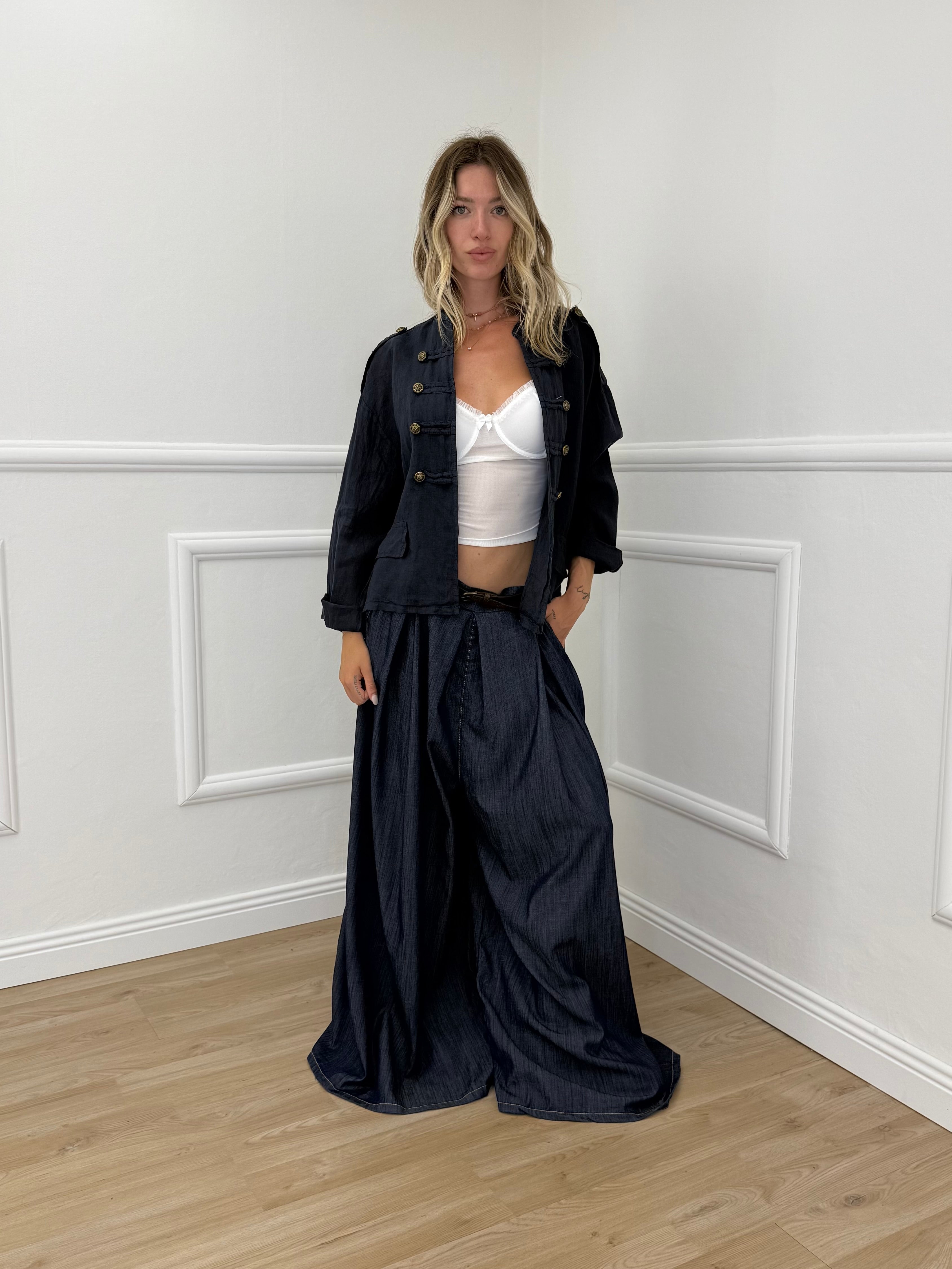 Giacca 100% Lino Alamari 926165 Blu