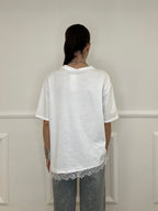 T-shirt Asimmetrica Con Pizzo 2824 Bianco