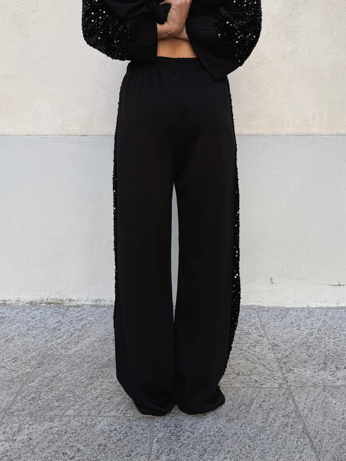 Tuta Inserti Paillettes L3110 Nero