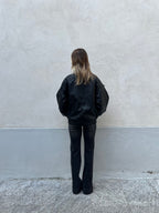Bomber Ecopelle Martellata F01 Nero
