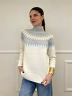 Maglia Norvegese 8240 Panna e Azzurro