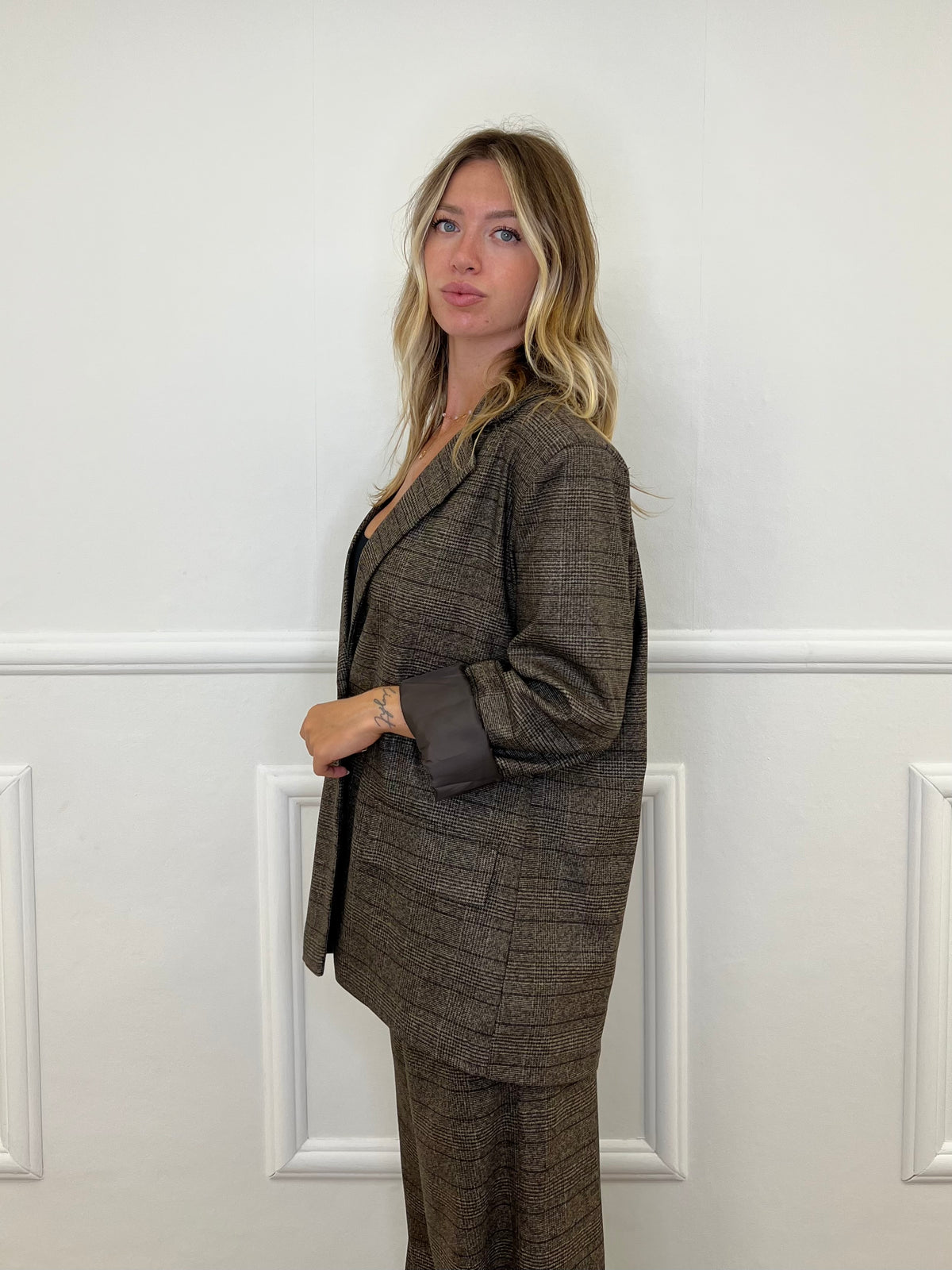 Blazer Over Principe Di Galles 4273 Marrone