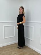 Blusa Satin Scollo Morbido 2548 Nero