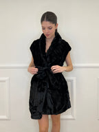 Maxi Gilet Pelliccia C021 Nero