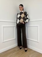 Jeans Palazzo T1001-1 Marrone