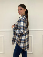 Camicia Madras Strass A35 Bluette