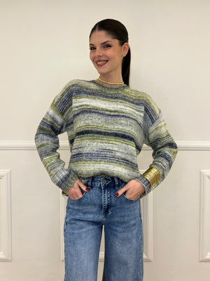 Maglia Girocollo Multicolor 25205 Verde