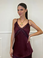 Top Raso con Pizzo 80228 Burgundy