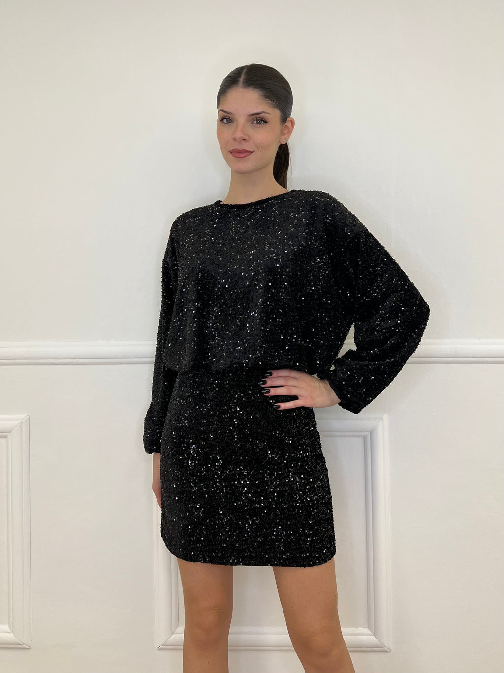 Gonna Paillettes 6081 Nero