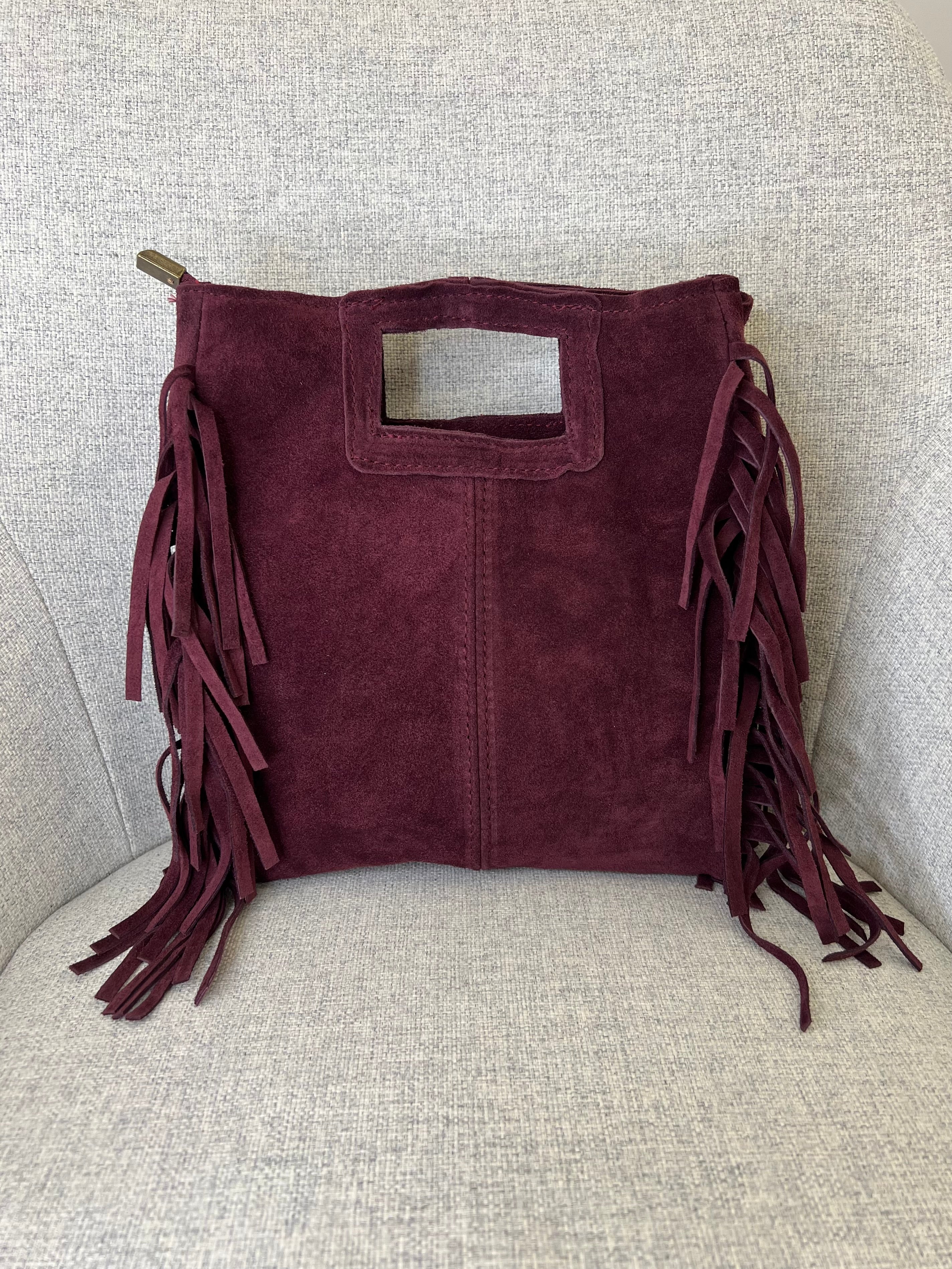 Borsa Vera Pelle Frange Manico VPF004