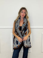 Poncho Gilet Suzani Doubleface 67041 Grigio