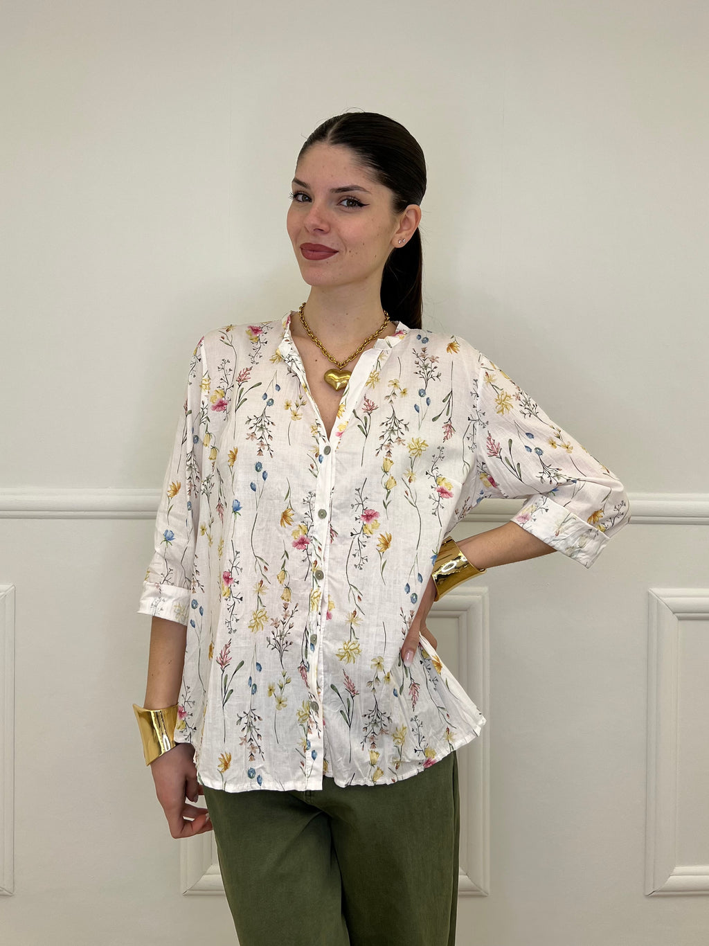 Camicia Fiori Strop Coreana 2588