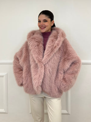 Pelliccia Cappuccio 9422 Rosa