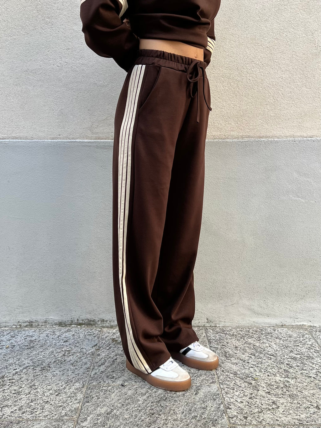 Tuta Viscosa Bande 23162 Marrone