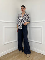Camicia Fiori Coreana 2588-2 Blu