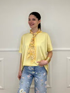 T-shirt Maxi Con Foulard 35080 Giallo