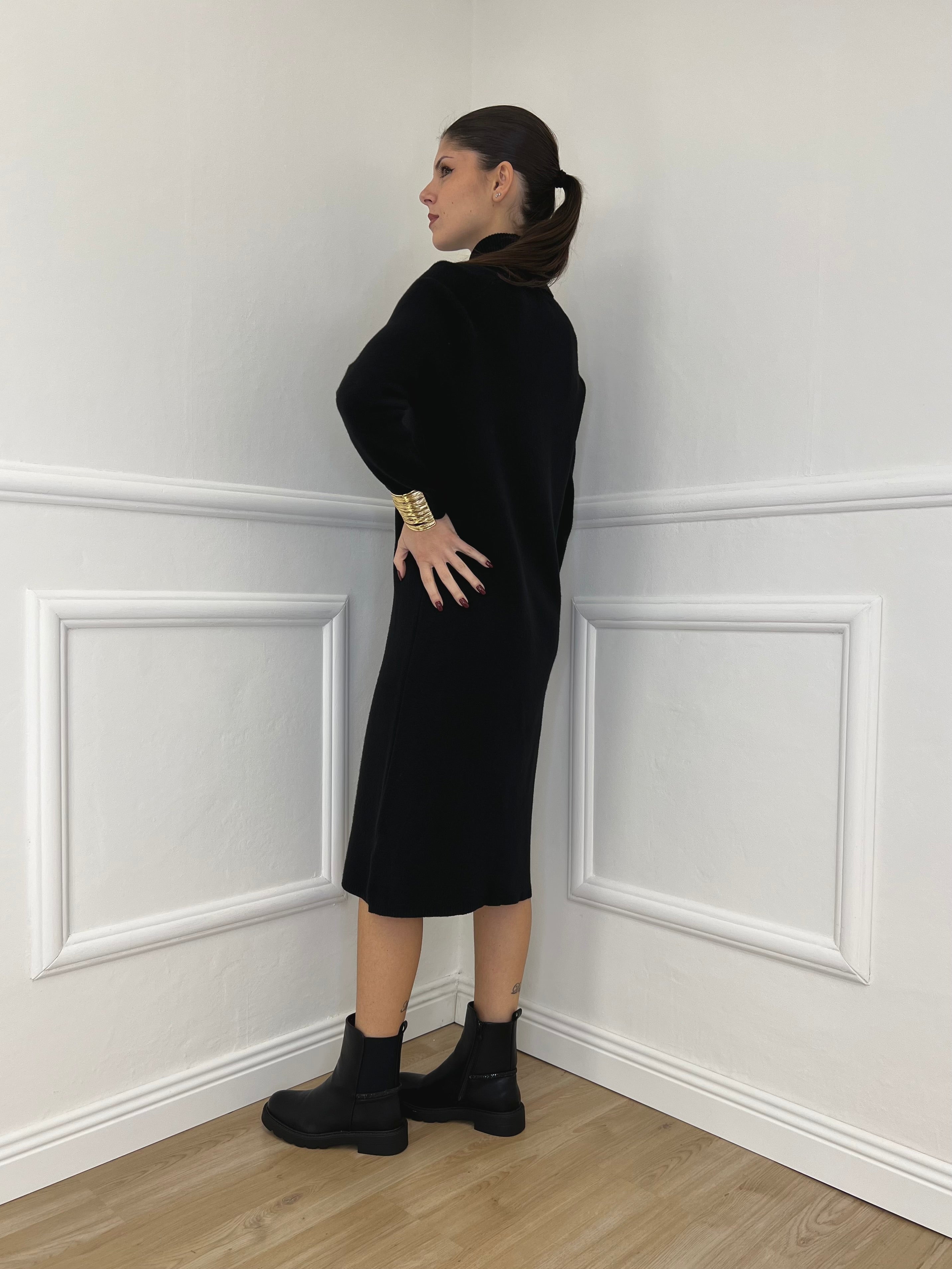 Abito Dolcevita Maglia 3077 Nero