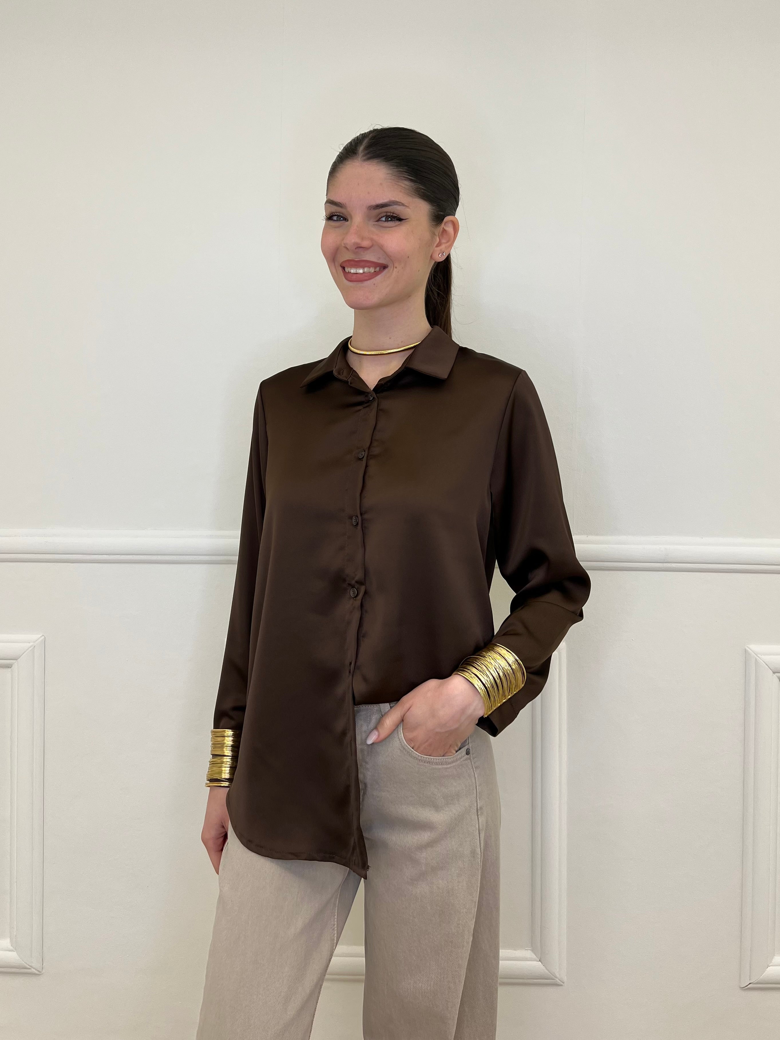 Camicia Satin 261081 Moro