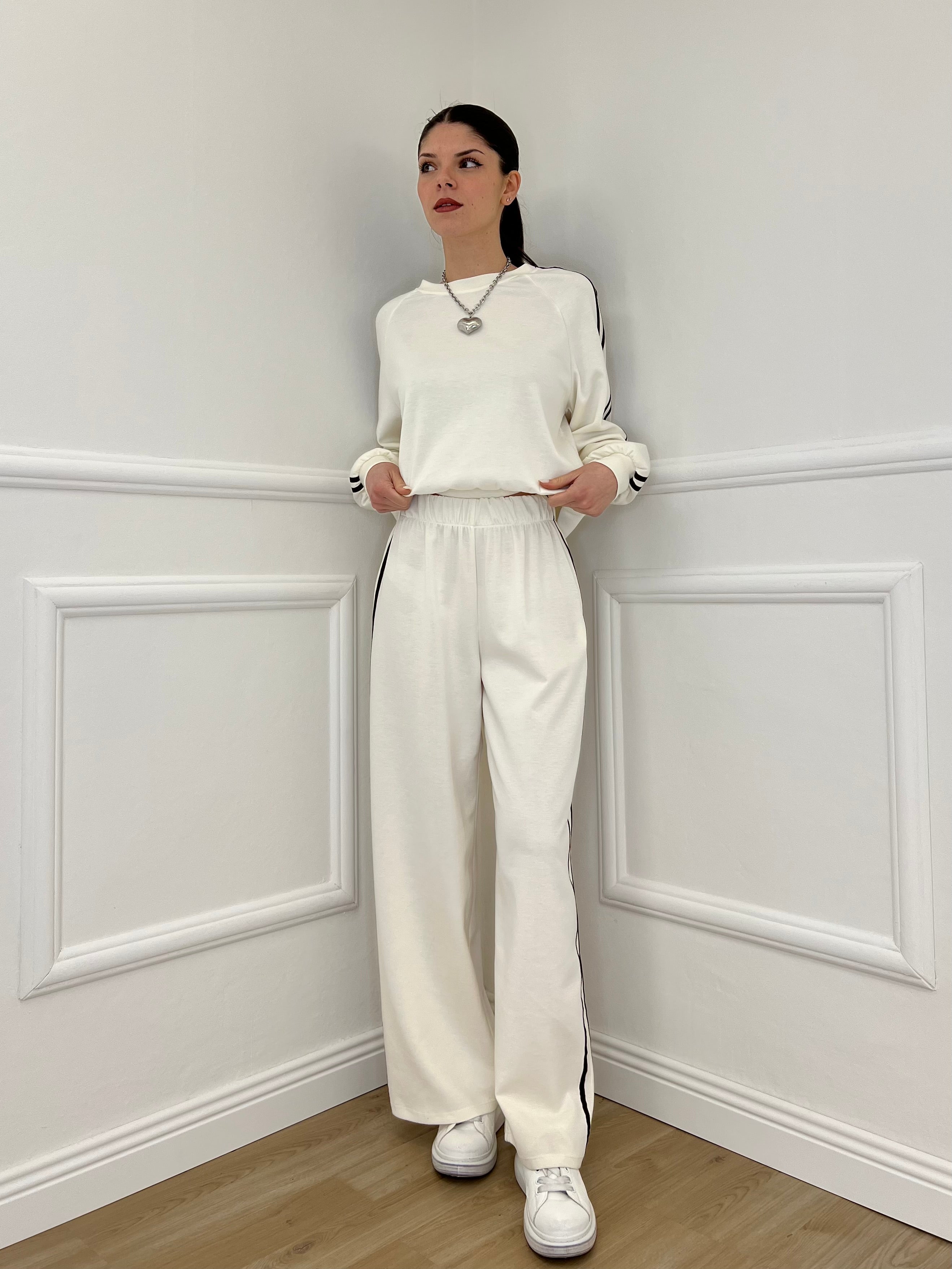 Tuta Bande Girocollo 88426 Panna