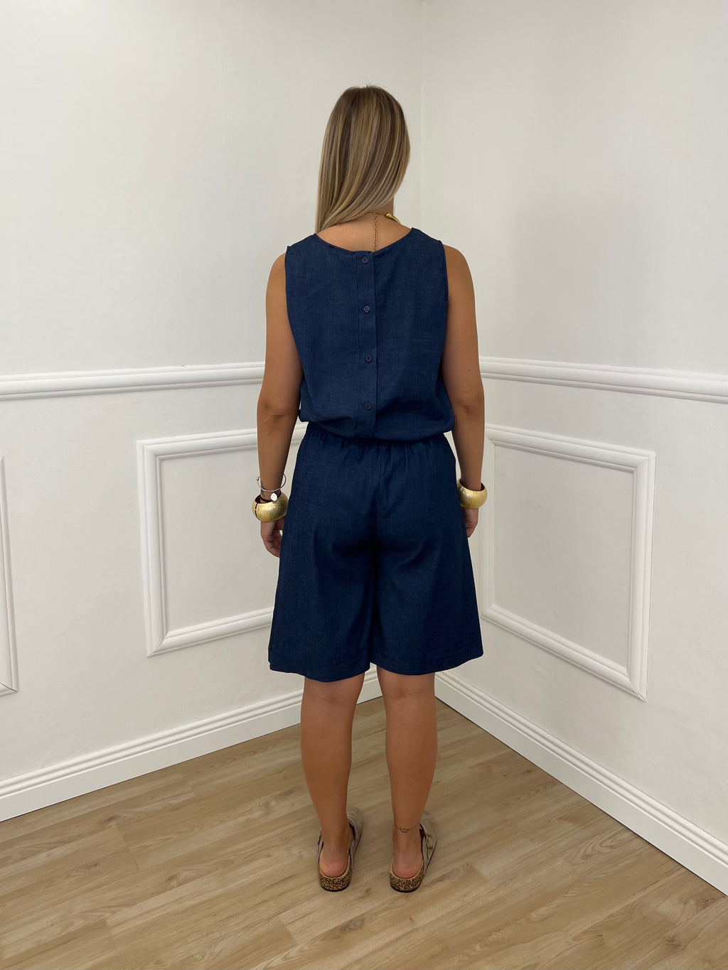 Bermuda Chambray Bottoni 2869 Blu