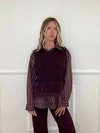 Gilet In Maglia Fondo Fluffy 7389 Burgundy