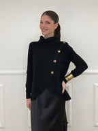 Maglia Sormontata Bottoni 9632 Nero