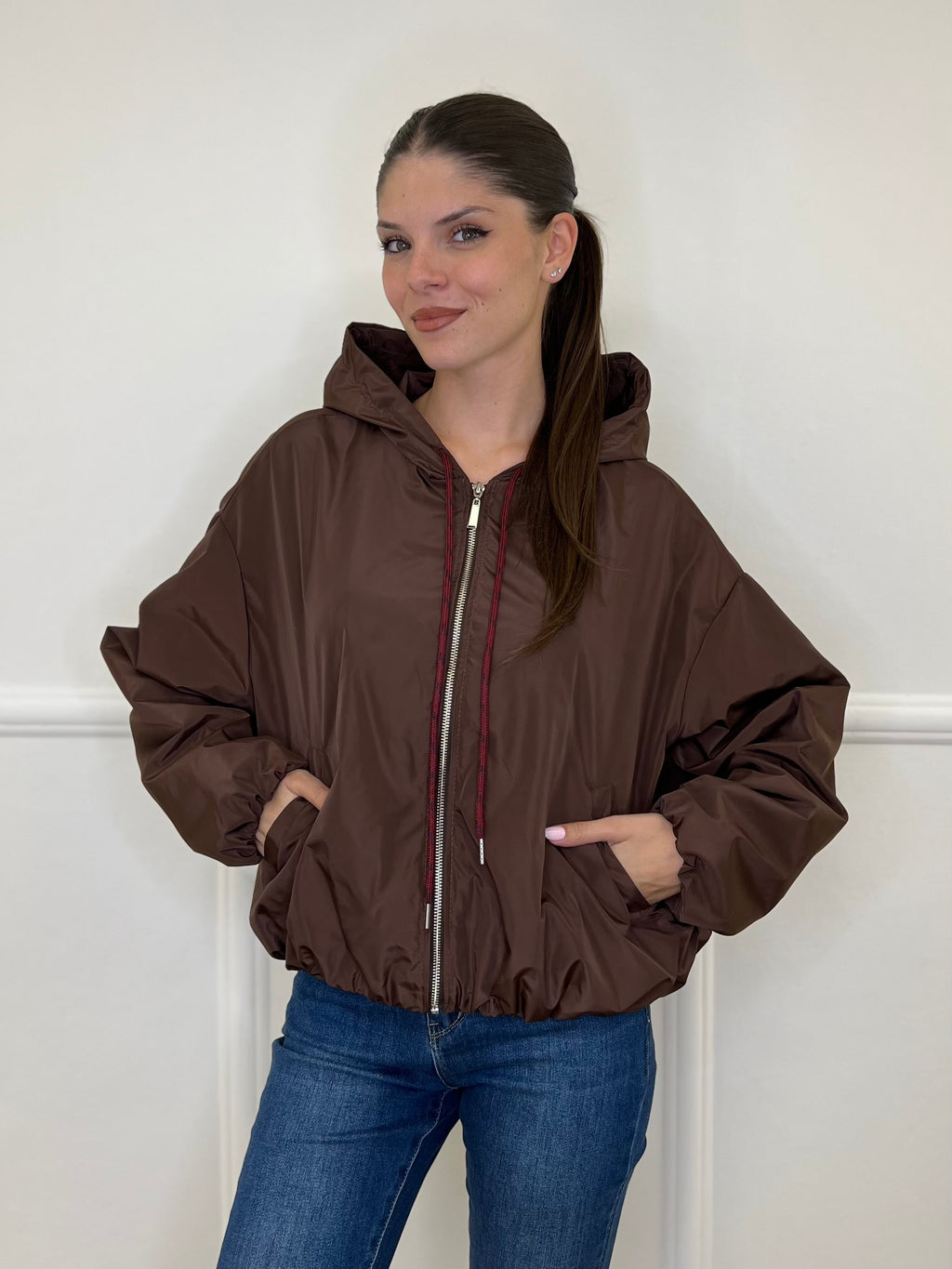 Giubbino Nylon 25029 Caffè - Bazar Abbigliamento