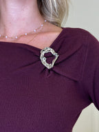 Maglia Drappeggio Fibbia 5560 Burgundy