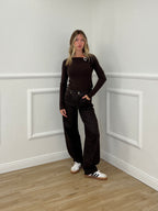 Maglia Drappeggio Fibbia 5560 Marrone