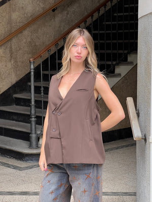 Gilet Doppia Chiusura 168958 Marrone